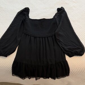 Wilfred Black Sheer Sleeve Dress